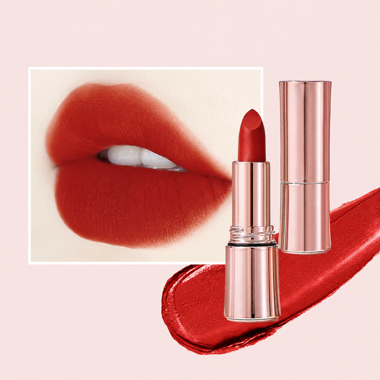 💋✨24H Long‑Lasting Matte Lipstick – Smudge‑proof, transfer‑resistant, vibrant colour. 👄🌹