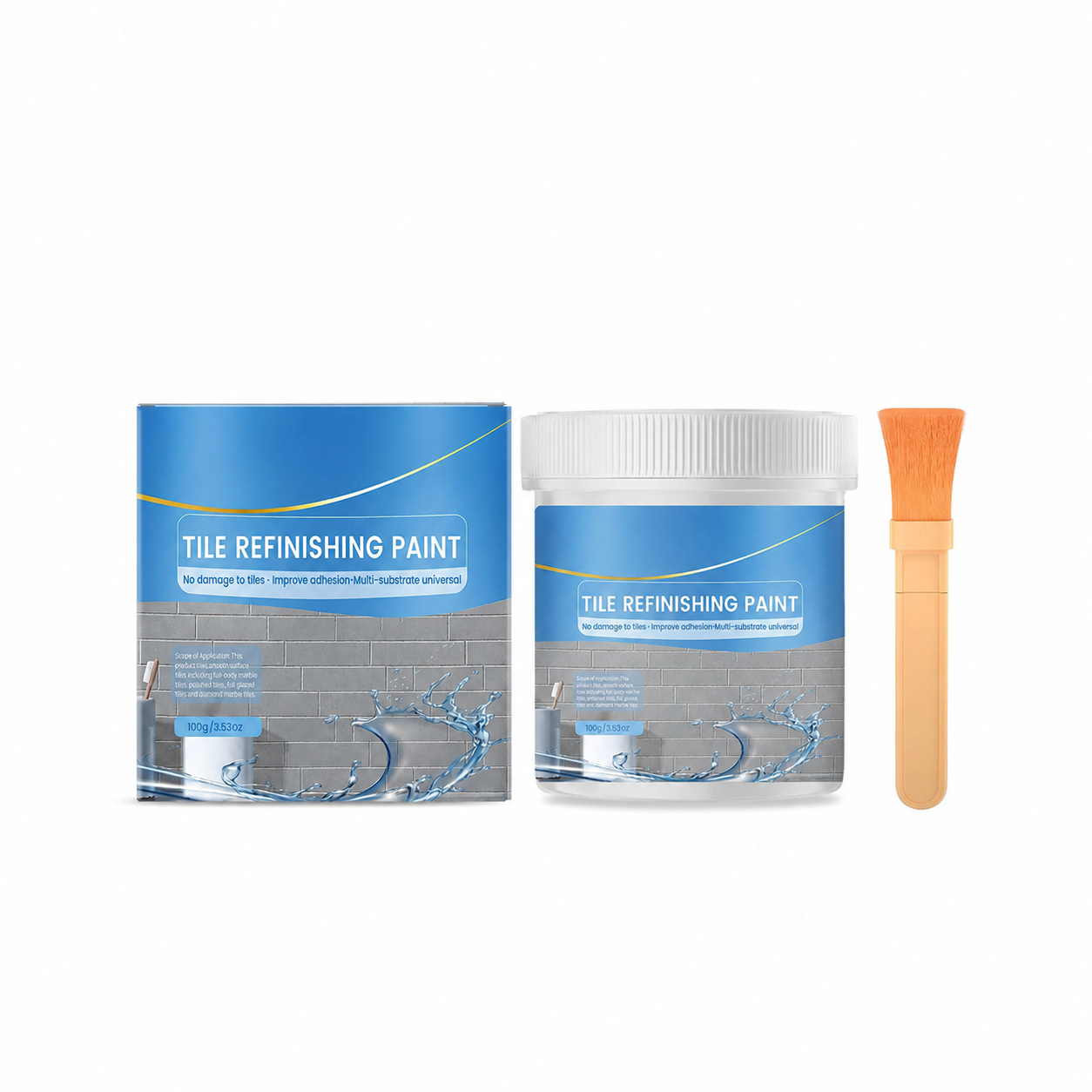 White Tile Refinishing Paint – Waterproof Stain-Blocking DIY Coating for Tiles, Sinks & Toilets