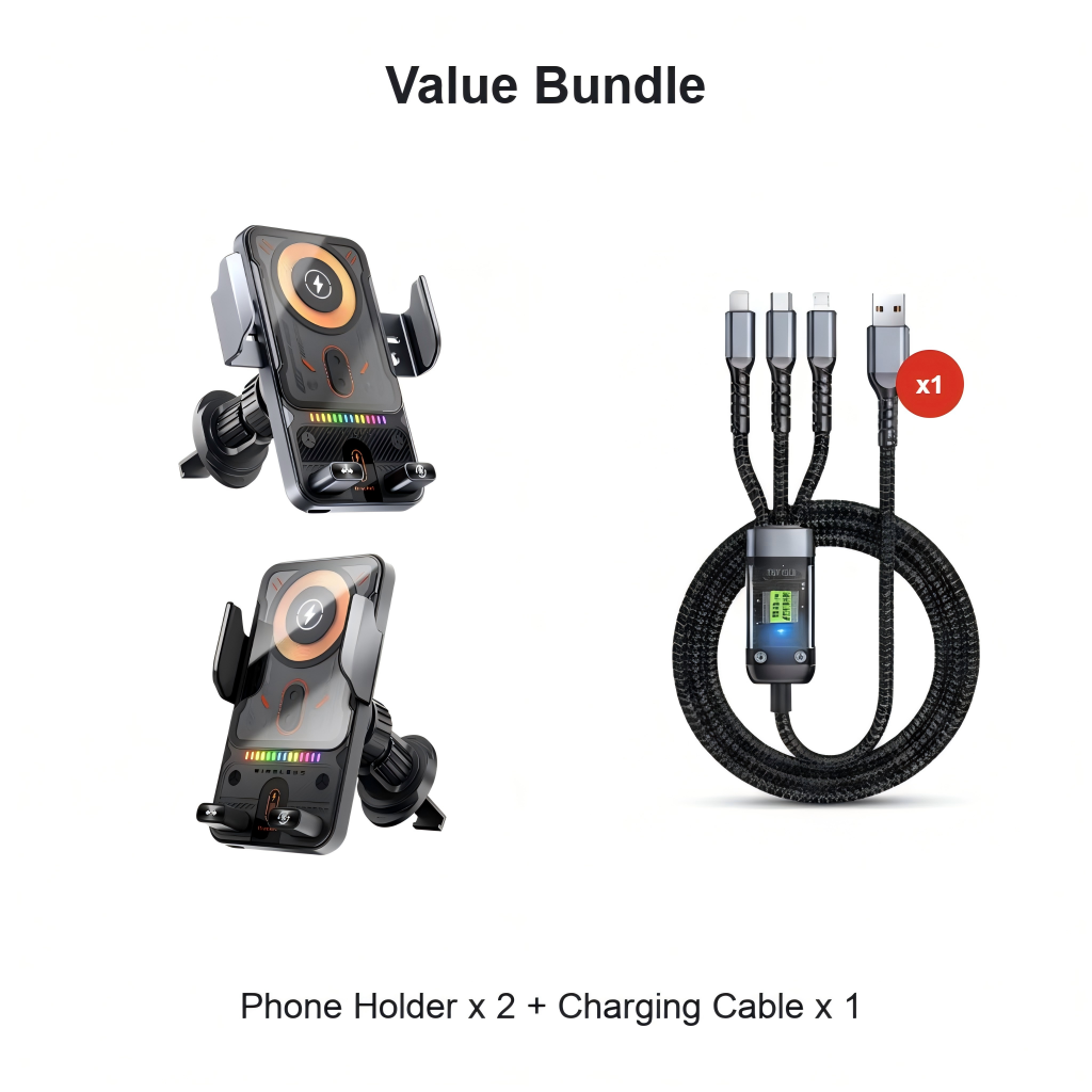 š±Smart 2-in-1 Car Rotating Mobile Phone Holder & Wireless Chargerā”