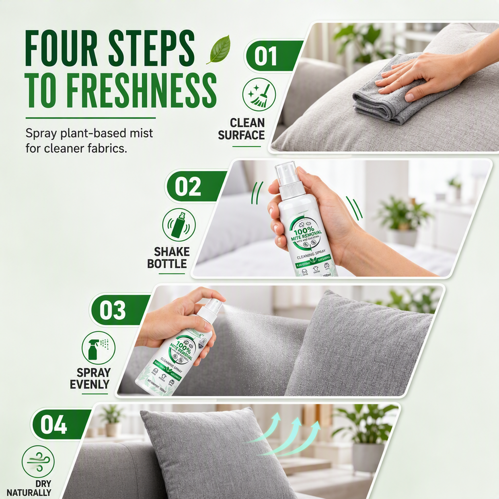 🌿Vegetable Mite Spray for Bed & Textiles | Helps Reduce Mites, Odors & Allergens