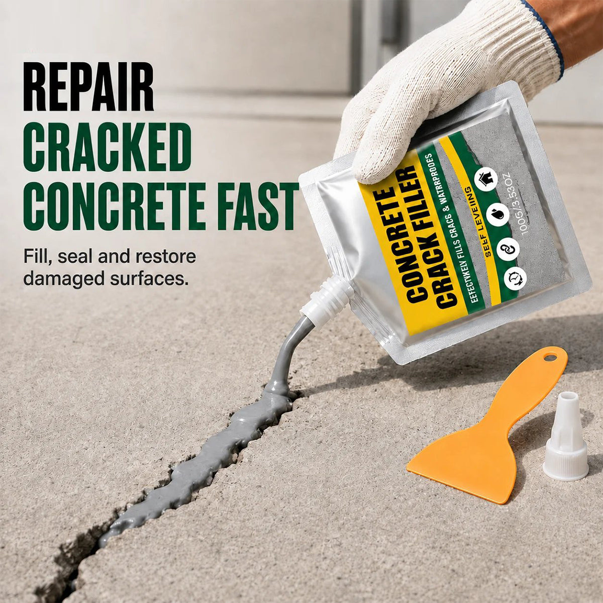 🏠Waterproof concrete Crack Filler for Indoor & Outdoor Use