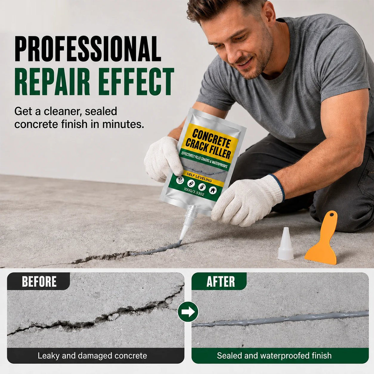 🏠Waterproof concrete Crack Filler for Indoor & Outdoor Use