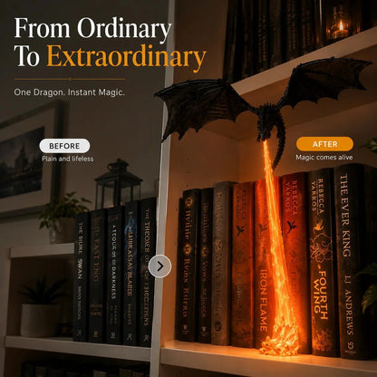 🐉 Fire-Breathing Dragon Bookshelf Decor Lamp