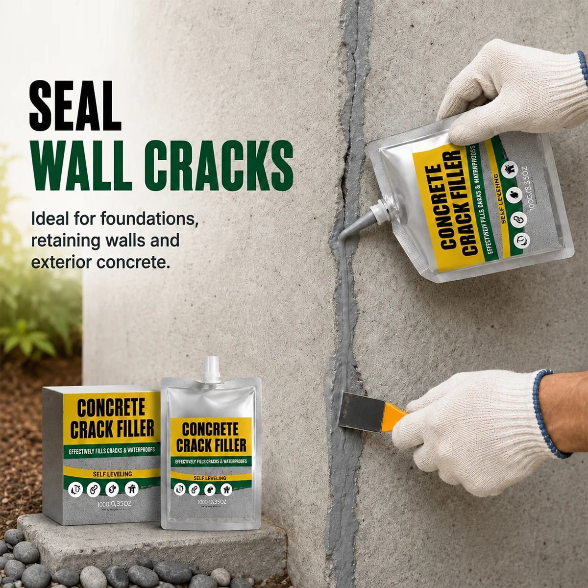 🏠Waterproof concrete Crack Filler for Indoor & Outdoor Use