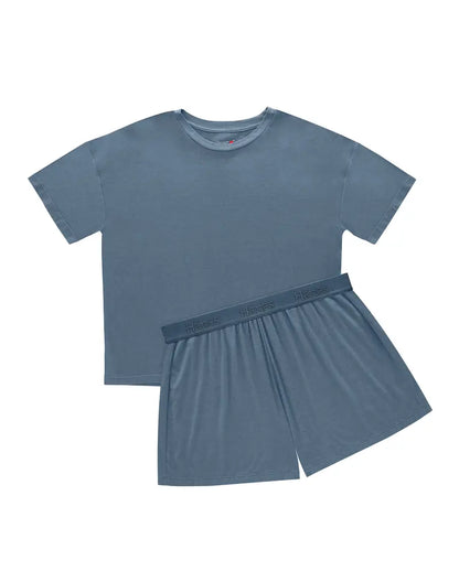 Women's 2-Piece Soft Lounge Set – Boxy Tee & Sleep Shorts, Comfortable Breathable Loungewear