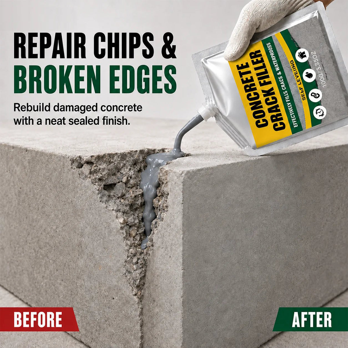 🏠Waterproof concrete Crack Filler for Indoor & Outdoor Use
