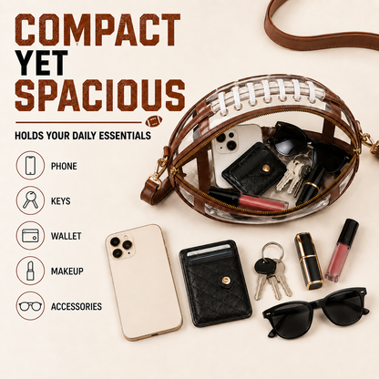 🏈Football Shaped Clear Crossbody Bag