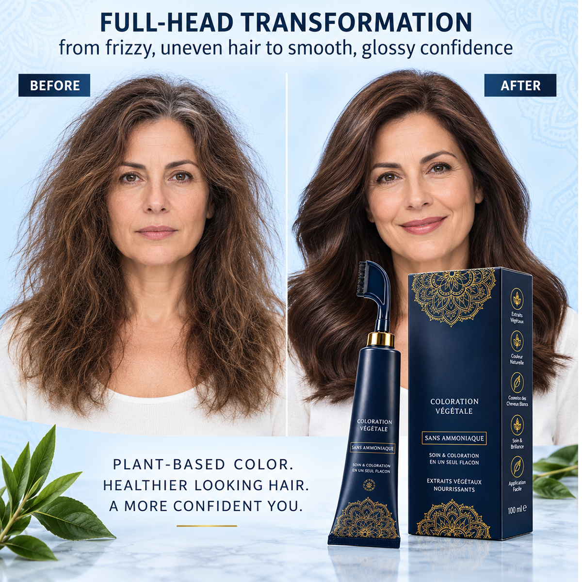 ⏳Time-Limited Special⏰Herbal Hair Dye Comb for Home Use
