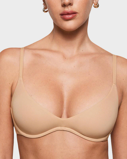 Unlined Plunge Balconette Bra with Underwire