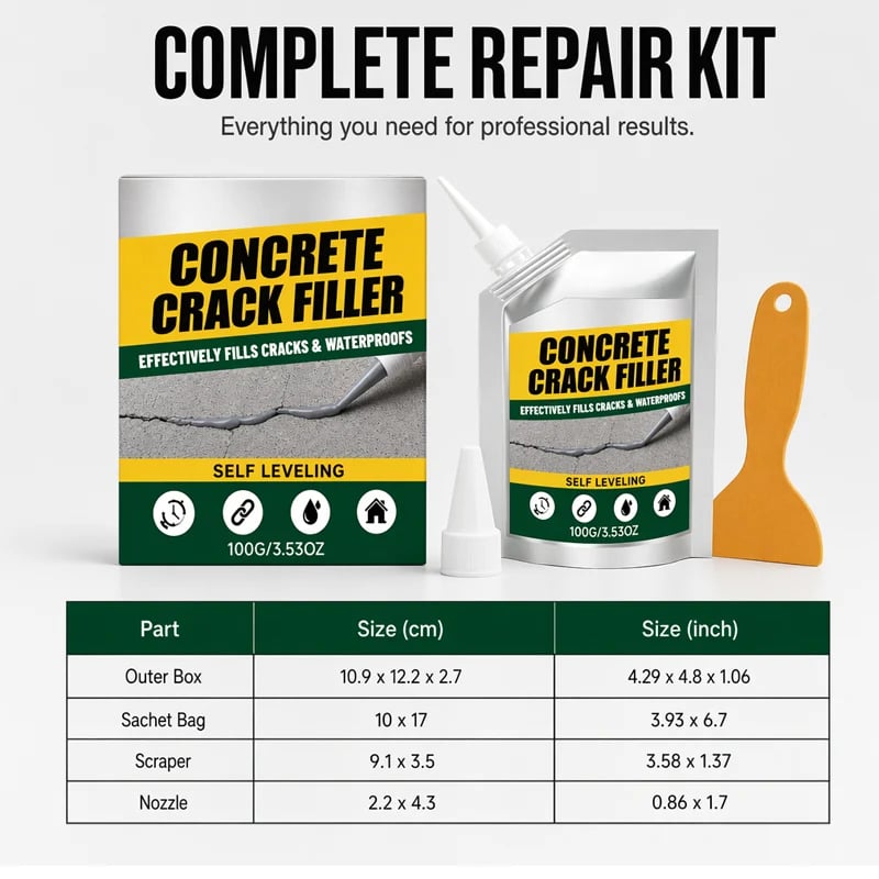 🏠Waterproof concrete Crack Filler for Indoor & Outdoor Use