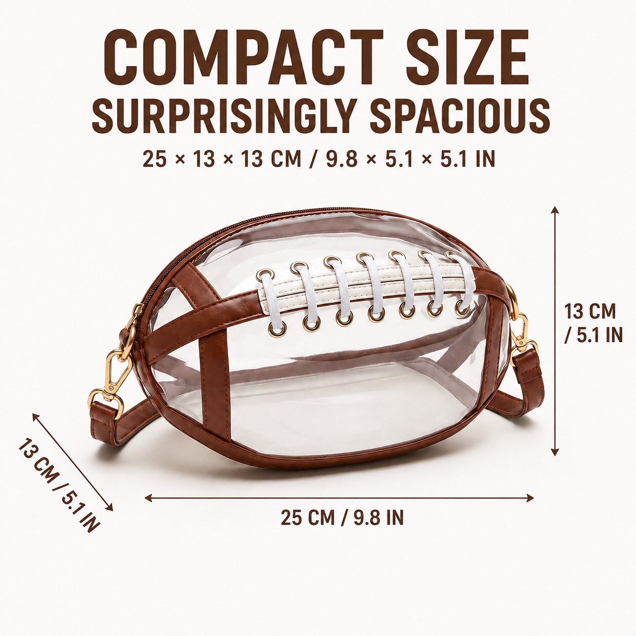 🏈Football Shaped Clear Crossbody Bag