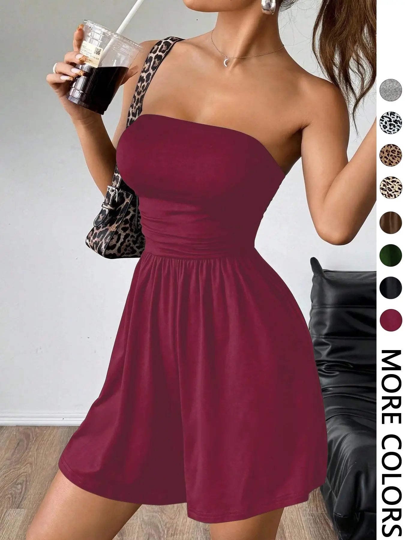 Women's Solid Color Fitted Romper, Casual Chic Fashion Romper for Summer Daily Wear