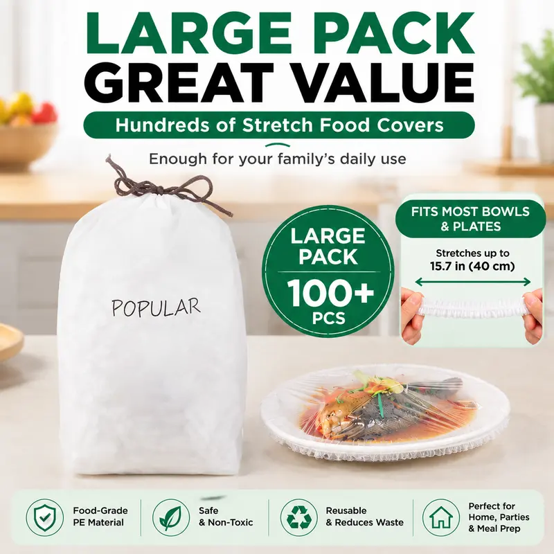 🔥100PCS Disposable Stretch Food Covers for Bowls & Plates