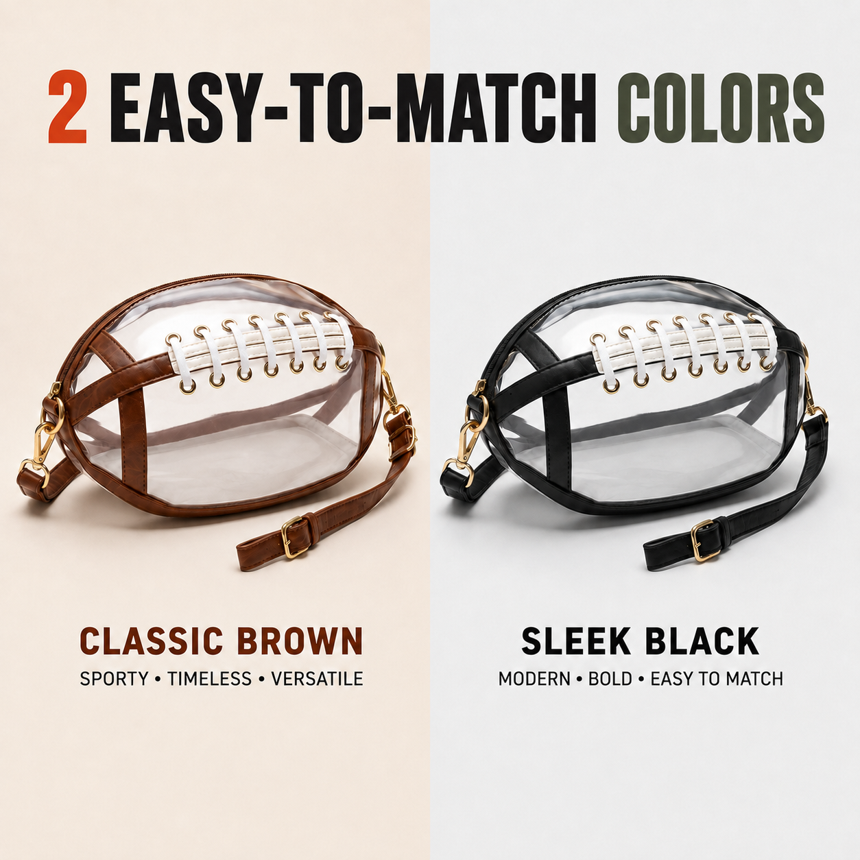 🏈Football Shaped Clear Crossbody Bag