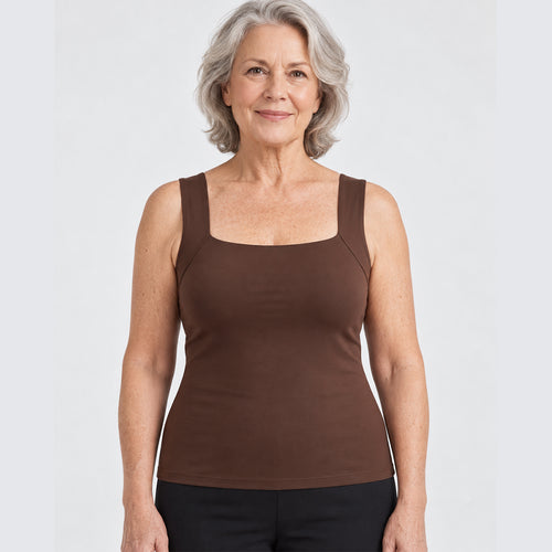 U-Neck Built-In Bra Shaping Tank Top