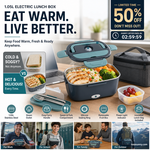 🎉 2026 SALE ! 🍱 2-in-1 Portable Electric Heating Lunch Box🔌