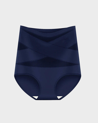 Plus-Size High-Waist Cross Tummy Control Panties