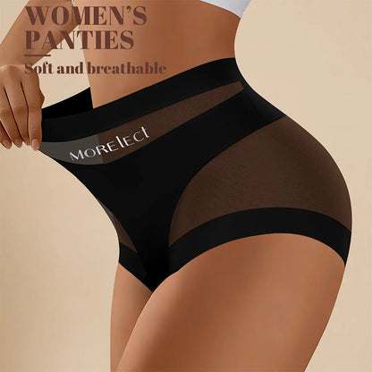 5-Pack Chic Mesh Patchwork High-Waist Panties