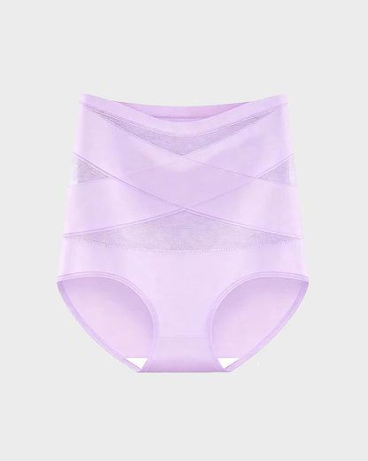 Plus-Size High-Waist Cross Tummy Control Panties