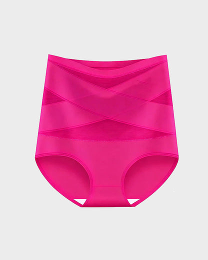 Plus-Size High-Waist Cross Tummy Control Panties