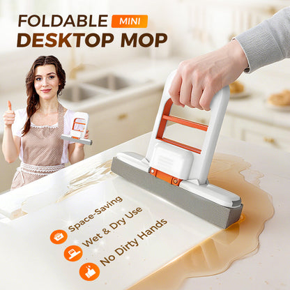 🧹 Mini Self-Wringing Mop – Compact & Portable Cleaning Tool