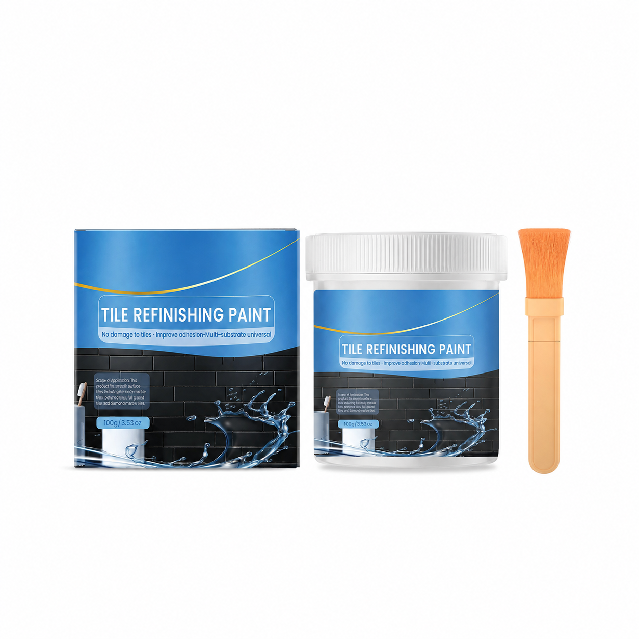 White Tile Refinishing Paint – Waterproof Stain-Blocking DIY Coating for Tiles, Sinks & Toilets