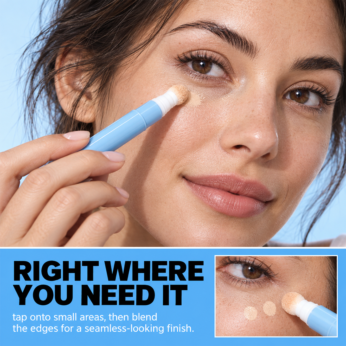 Hydrating Cream Concealer Pen – Sponge Applicator, Matte Finish, Brightening ✨