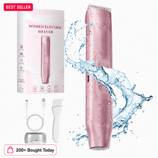 2-in-1 Waterproof Bikini & Body Trimmer for Women – Rechargeable Electric Shaver for Face, Underarms, Legs & Bikini Area