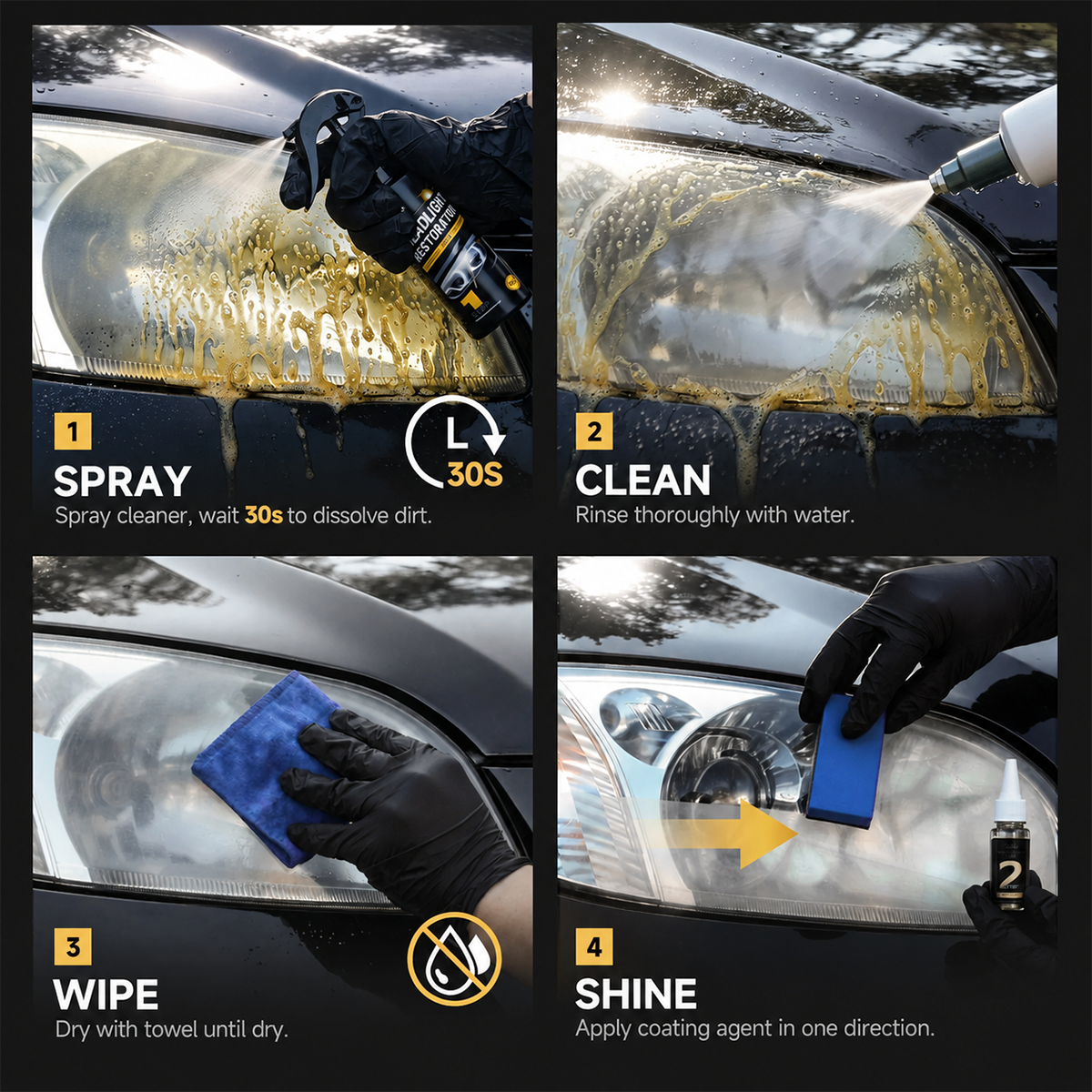 Toretark Car Headlight Restoration Kit