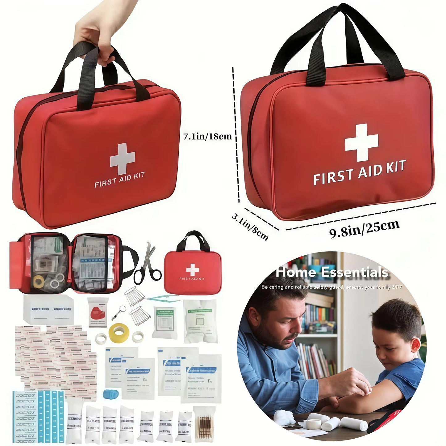 160 Piece Waterproof First Aid Kit for Emergencies