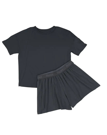 Women's 2-Piece Soft Lounge Set – Boxy Tee & Sleep Shorts, Comfortable Breathable Loungewear