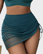 Mesh High Waisted Tummy Control Sarong Wraps Bikini Set 22