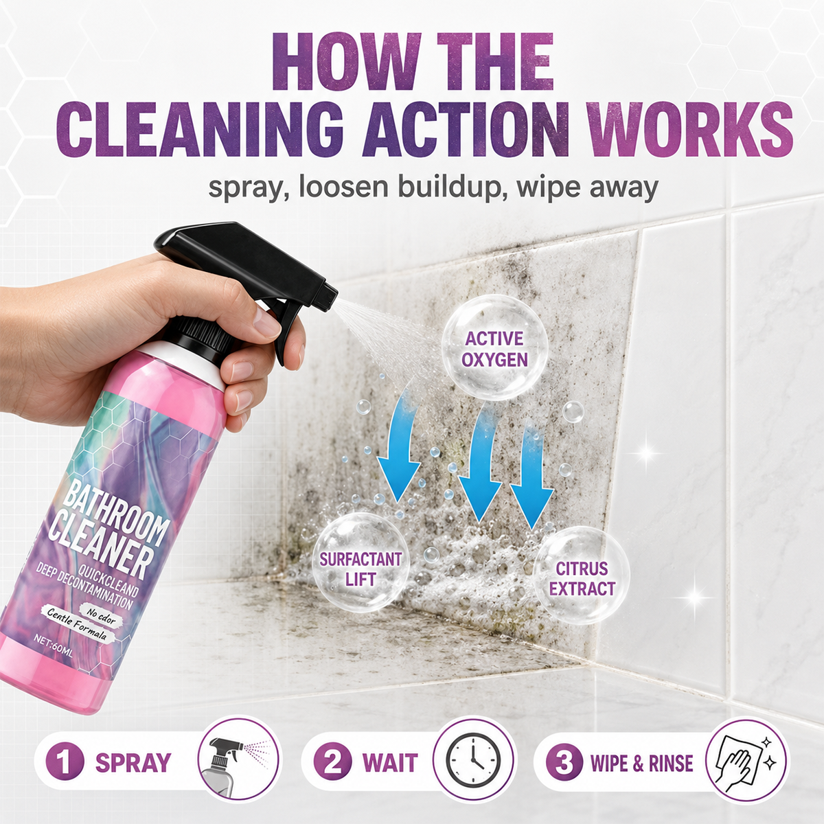 ✨ Bathroom Cleaner: Sparkle in Seconds, No Harsh Fumes