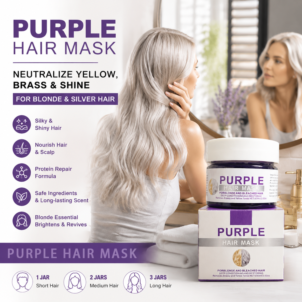 👱‍♀️ Moisturizing Purple Hair Mask with Long‑Lasting Scent ✨