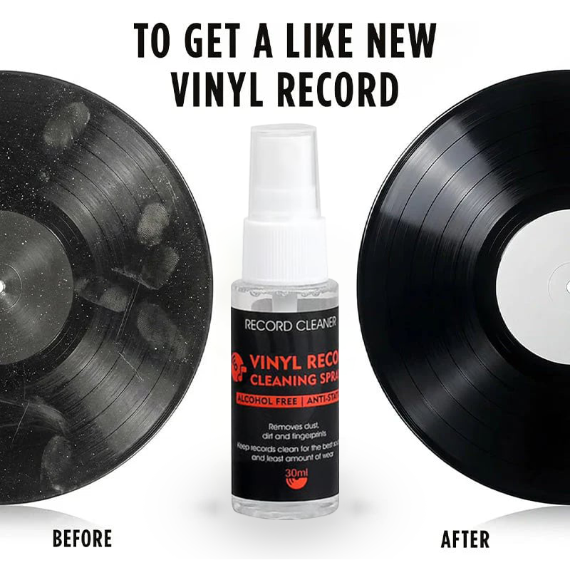 🎵💥Anti-Static Vinyl Record Cleaning Spray – Dust Removal, Alcohol-Free, Easy Mist ✨