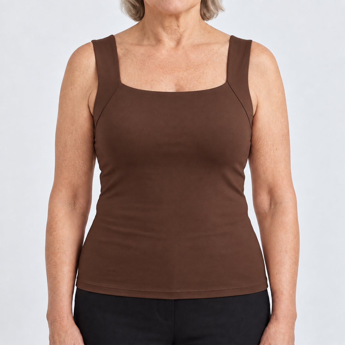 U-Neck Built-In Bra Shaping Tank Top
