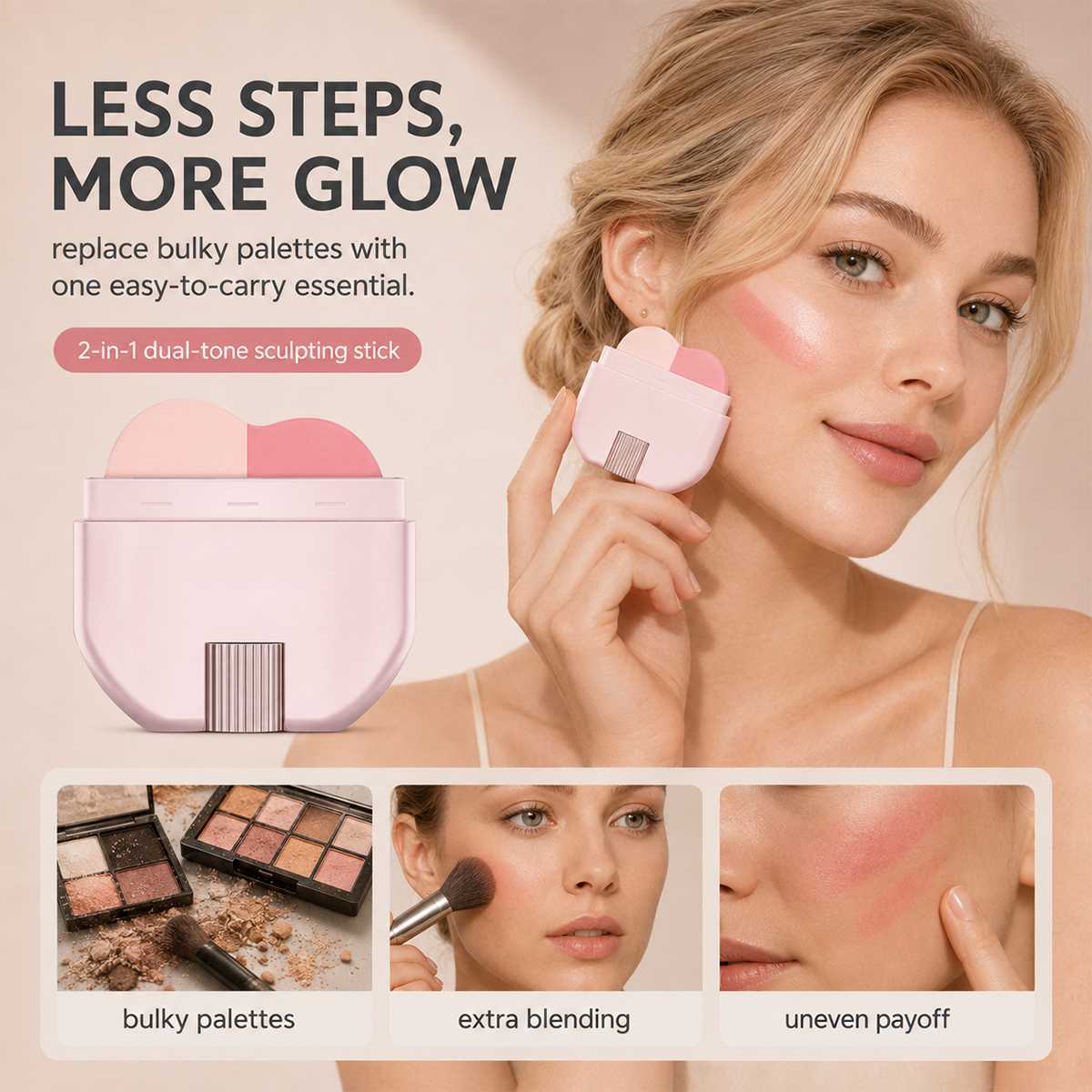 2-in-1 Long-Lasting Highlighter & Blush Stick