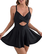 Women’s Tankini Skirt Swimsuit with Chest Pad 14