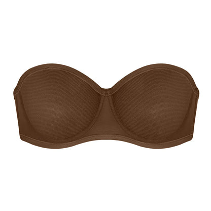 Strapless Mesh Underwire Balconette Bra