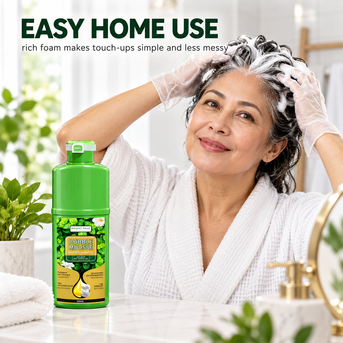 🌿💇‍♀️ Long-Lasting Plant-Based Foam Hair Dye – gentle on sensitive scalps✅