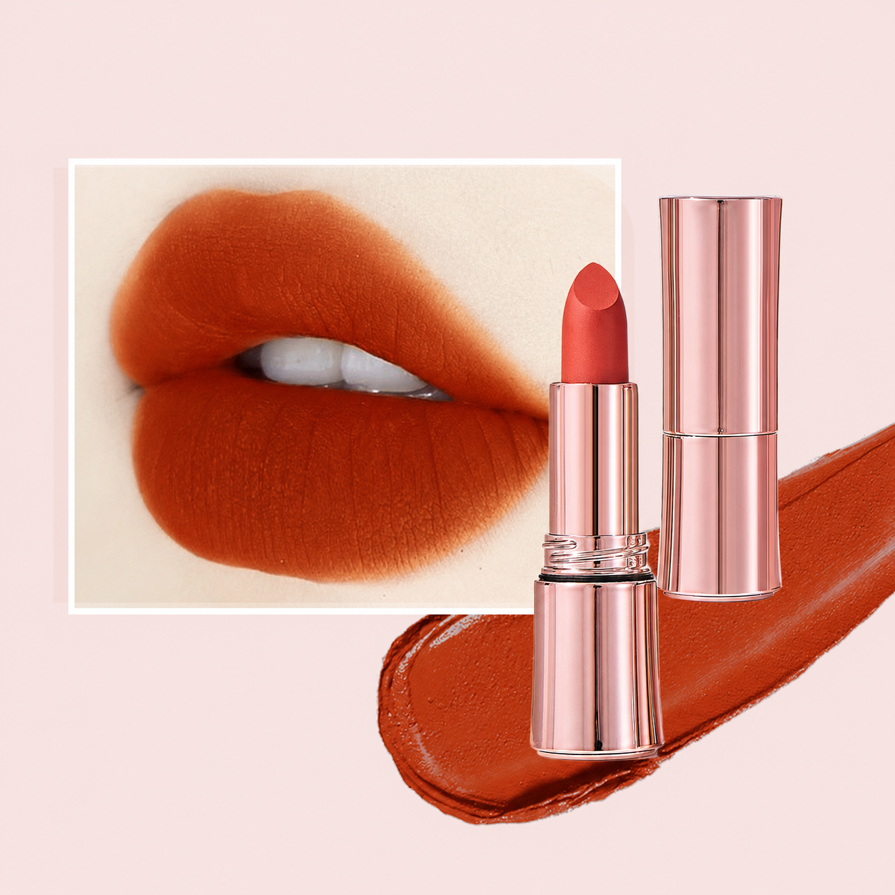 💋✨24H Long‑Lasting Matte Lipstick – Smudge‑proof, transfer‑resistant, vibrant colour. 👄🌹