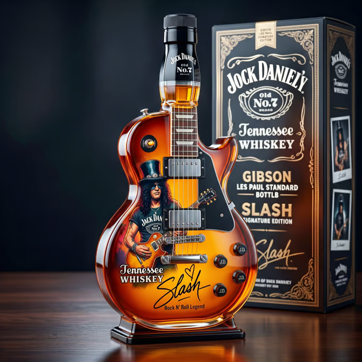 Vintage Sunburst Guitar Shaped Figurine Spirit Decanter Bottle