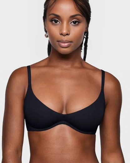 Unlined Plunge Balconette Bra with Underwire