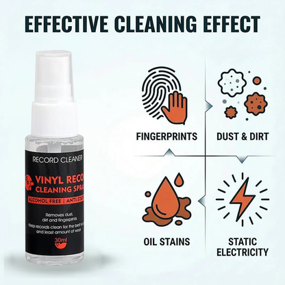 🎵💥Anti-Static Vinyl Record Cleaning Spray – Dust Removal, Alcohol-Free, Easy Mist ✨