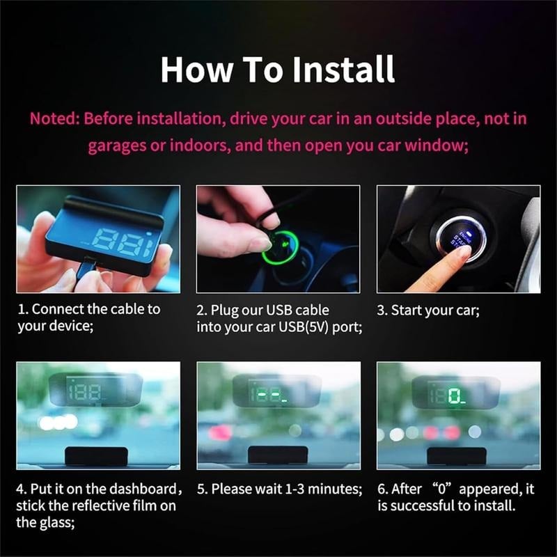 🚗 GPS Head-Up Display Speedometer – Digital HUD for Cars, Trucks & Motorcycles