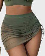 Mesh High Waisted Tummy Control Sarong Wraps Bikini Set 24