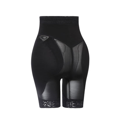 Women High Waist Tummy Control Shapewear Shorts – Butt Lifter Body Shaper with Zipper Closure, 3D Sponge Pads, Lace Trim Seamless Slimming Underwear for Daily Wear