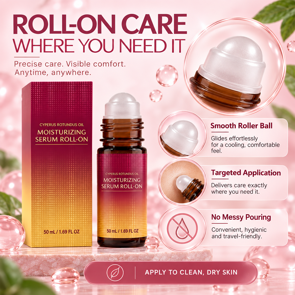 🌹 Post-Hair Removal Roll-On | 50ml Soothing Care