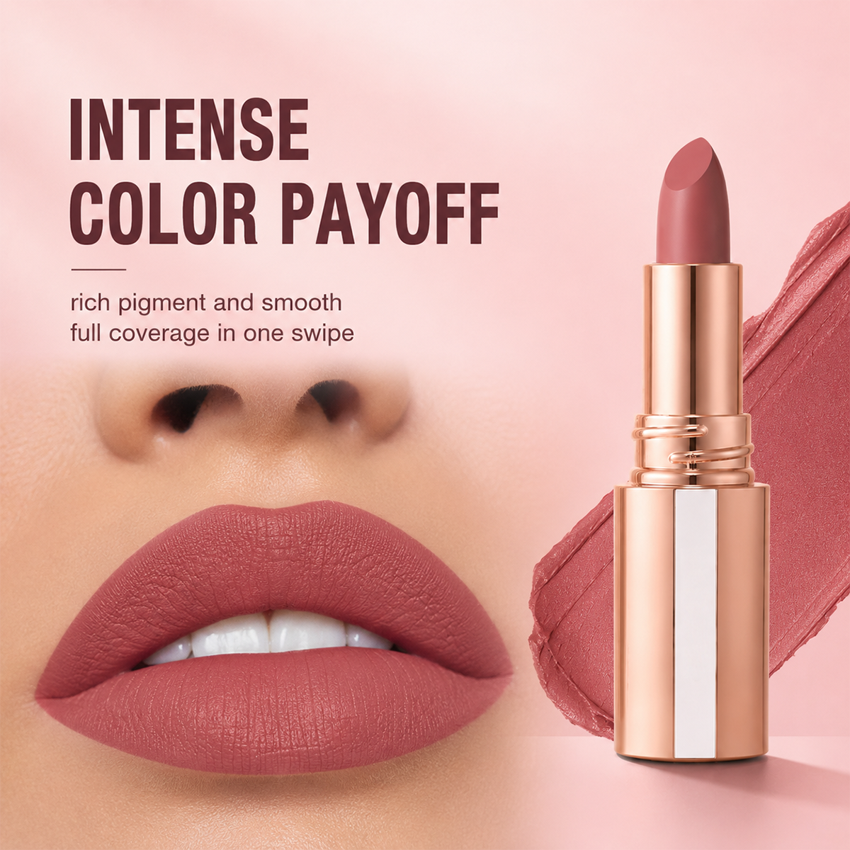 💋✨24H Long‑Lasting Matte Lipstick – Smudge‑proof, transfer‑resistant, vibrant colour. 👄🌹