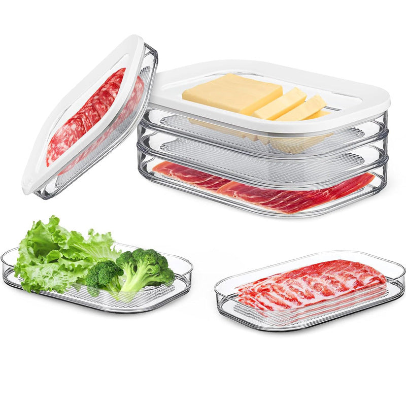 3-Layer Food Storage Containers with Lids – Reusable & Space-Saving Fridge Organizer